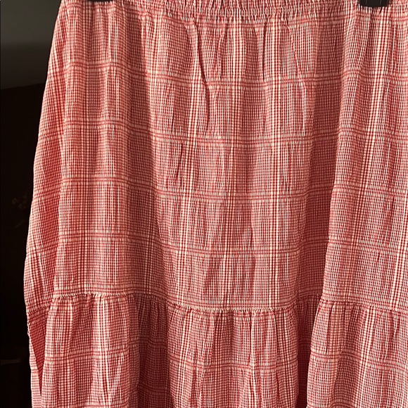 Max Studio Red and White Tiered Maxi Skirt - Picture 4 of 5